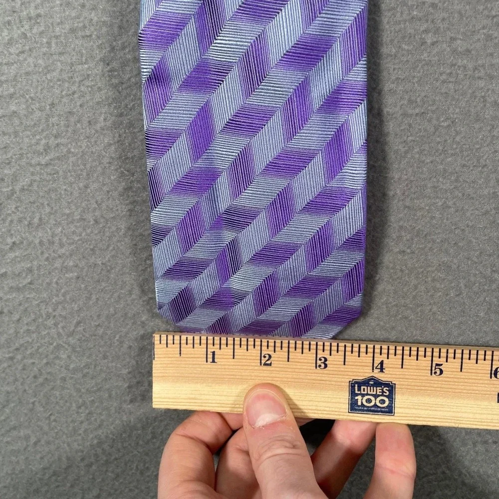 Richard‎ James Savile Row Silk Tie Purple Chevron England Mens Necktie
